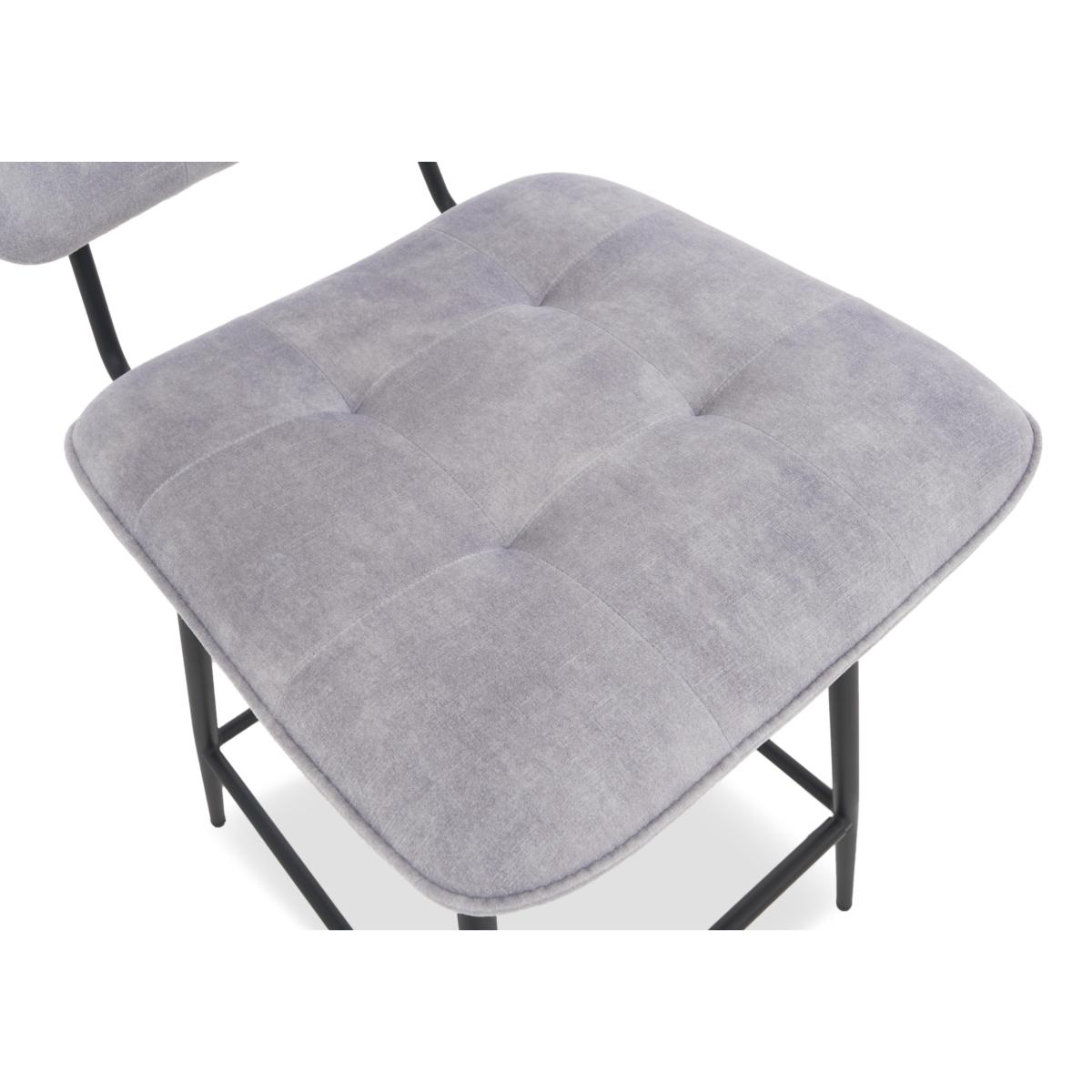 Habufa - Toronto Table and 4 Light Grey Velvet Swivel Bar Stools - Anthracite – image 5