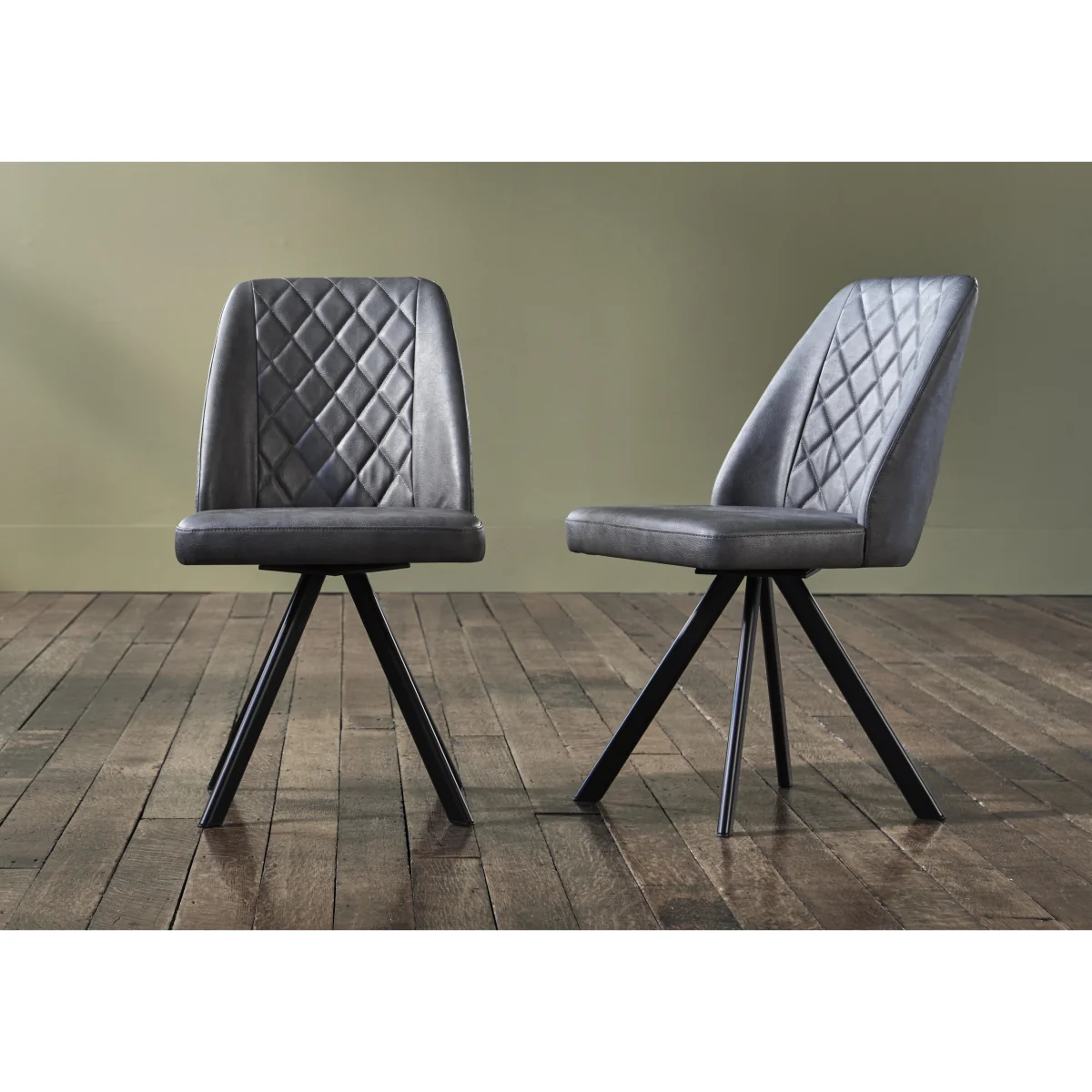 Jupiter Dining Table with Star Base and 4 Swivel Chairs - 140-cm - Green – image 5