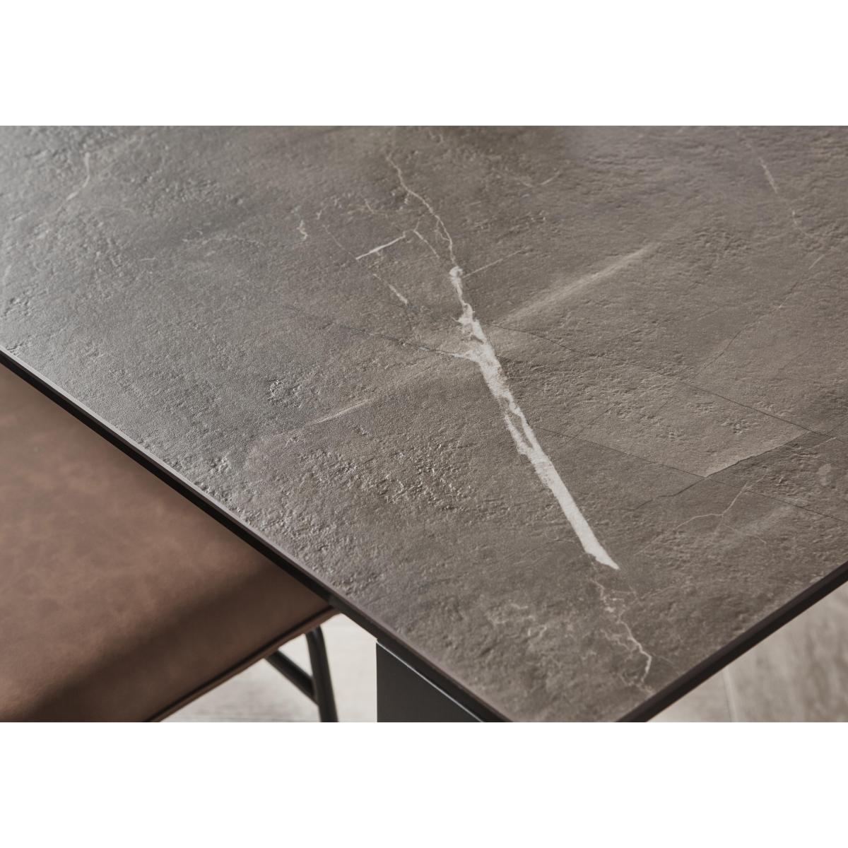 Connubia by Calligaris - Gate Extra Large Extending Dining Table and 8 Maya Ski Leg Faux Leather Chairs - Ebony – image 2