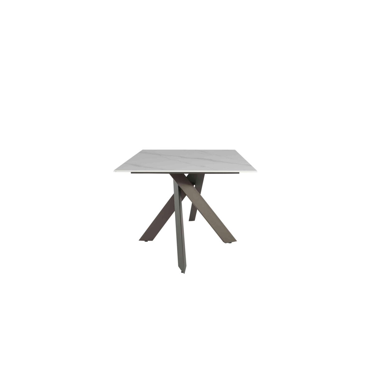 Samurai Compact Dining Table with White Stone Top and 6 Velvet Dining Chairs – image 4