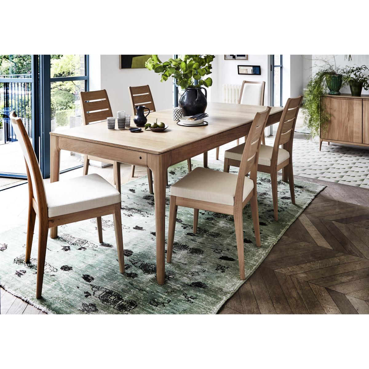 Ercol - Romana Small Extending Dining Table and 4 Slatted Dining Chairs - Brown – image 2