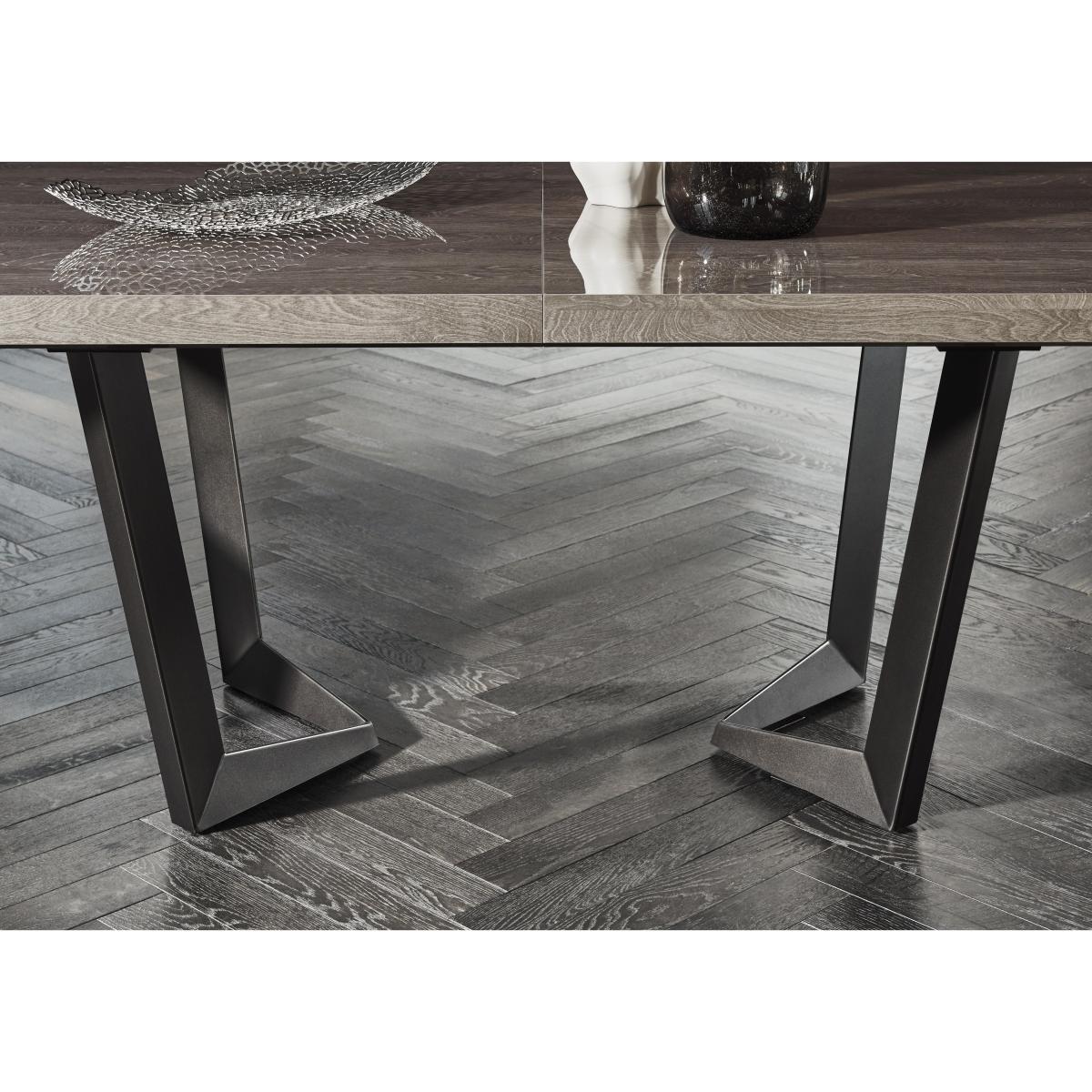 Palazzo 200cm Extending Dining Table in Silver Birch with 4 Capitonne Buttoned Dining Chairs – image 4