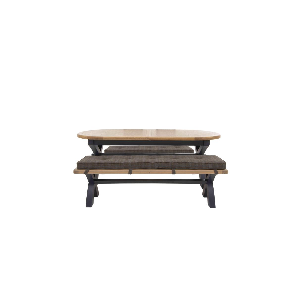 Hewitt Oval Extending Dining Table and 2 180cm Bench Set – image 3