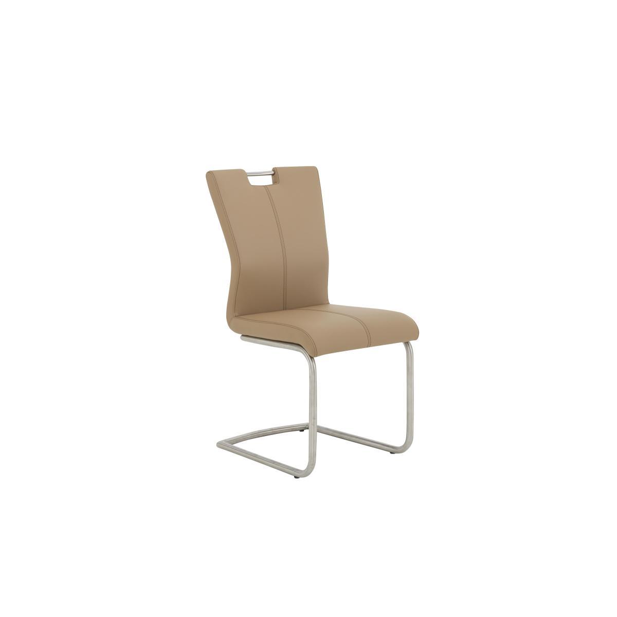 Ideas 160cm Dining Table with Clear Tabletop and 4 Handle-back Dining Chairs with Round-Edged Cantilever Bases – image 3