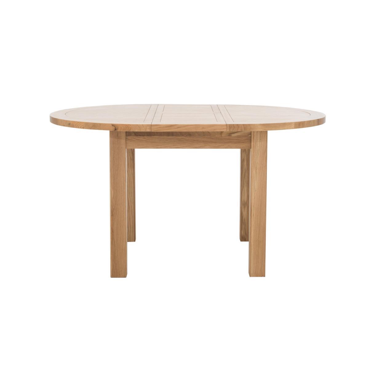 Furnitureland - California Round Solid Oak Extending Dining Table and 4 Wood Ladder Back Chairs – image 6