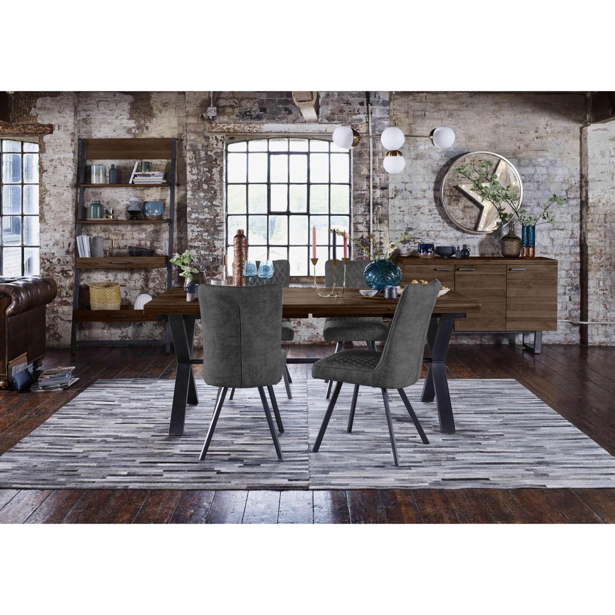 Mars Large Dining Table with 4 Velvet Chairs – image 2