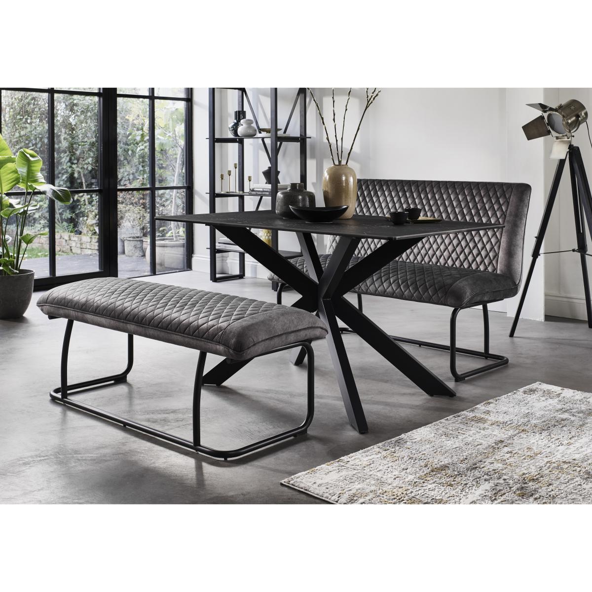 Creed Small Table, High Back Bench and Low Bench Dining Set – image 2