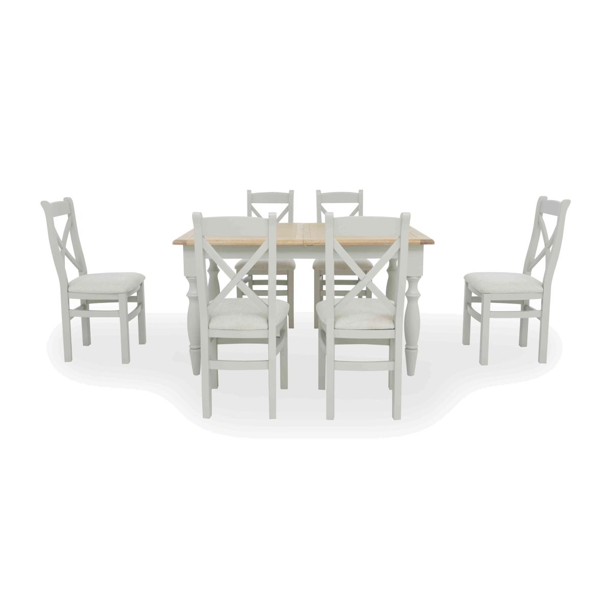 Moore Extending Dining Table with 6 Cross Back Chairs - 180-cm