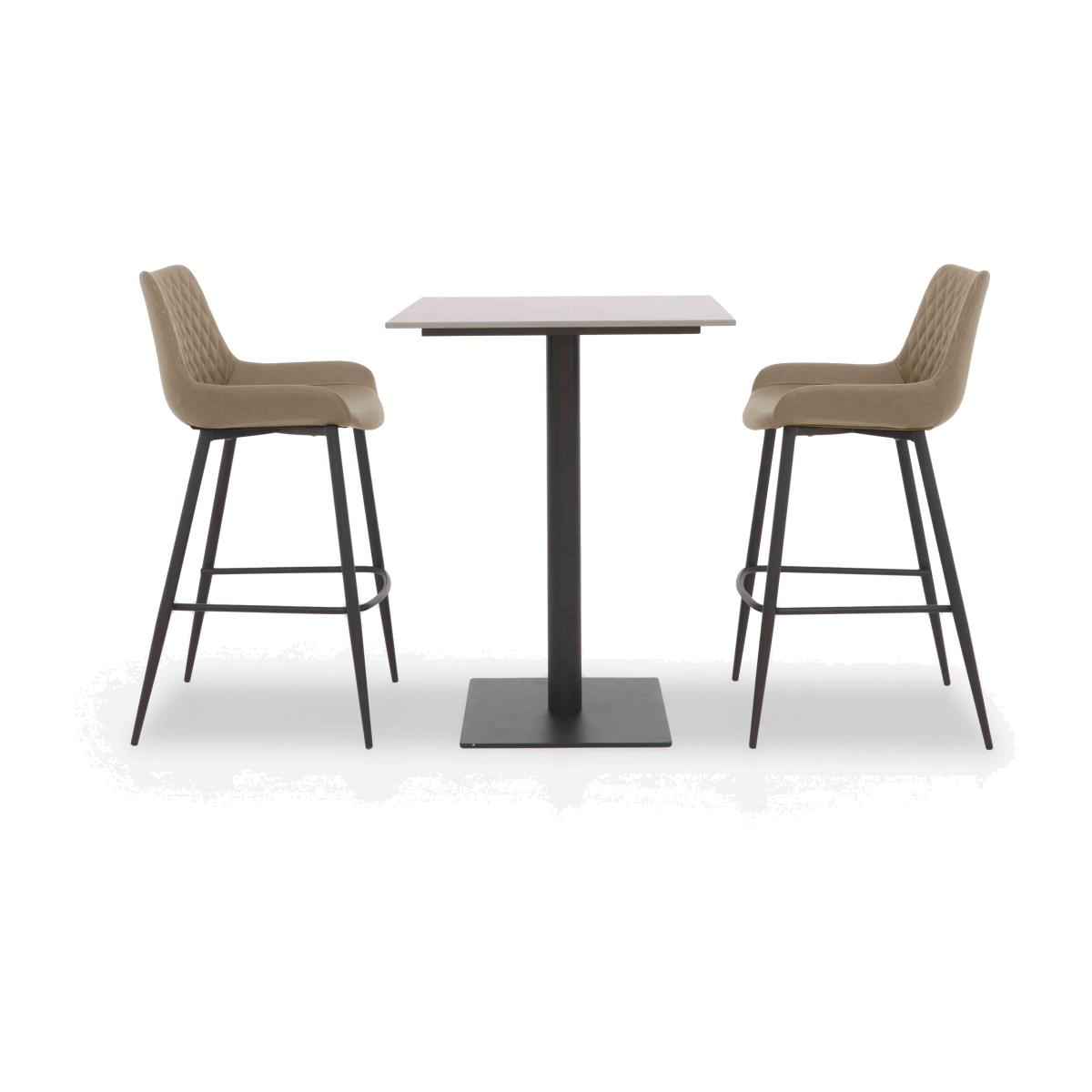 Ion Table with 2 Bar Stools - Light Brown – image 1