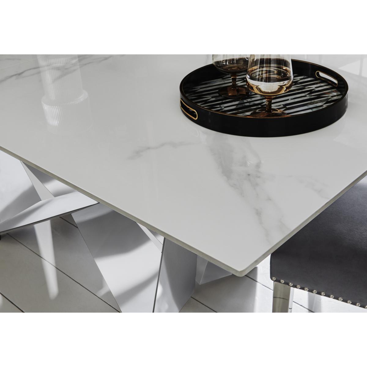 Marvel Chrome Small Extending Dining Table and 4 Swivel Chairs - Charcoal – image 3