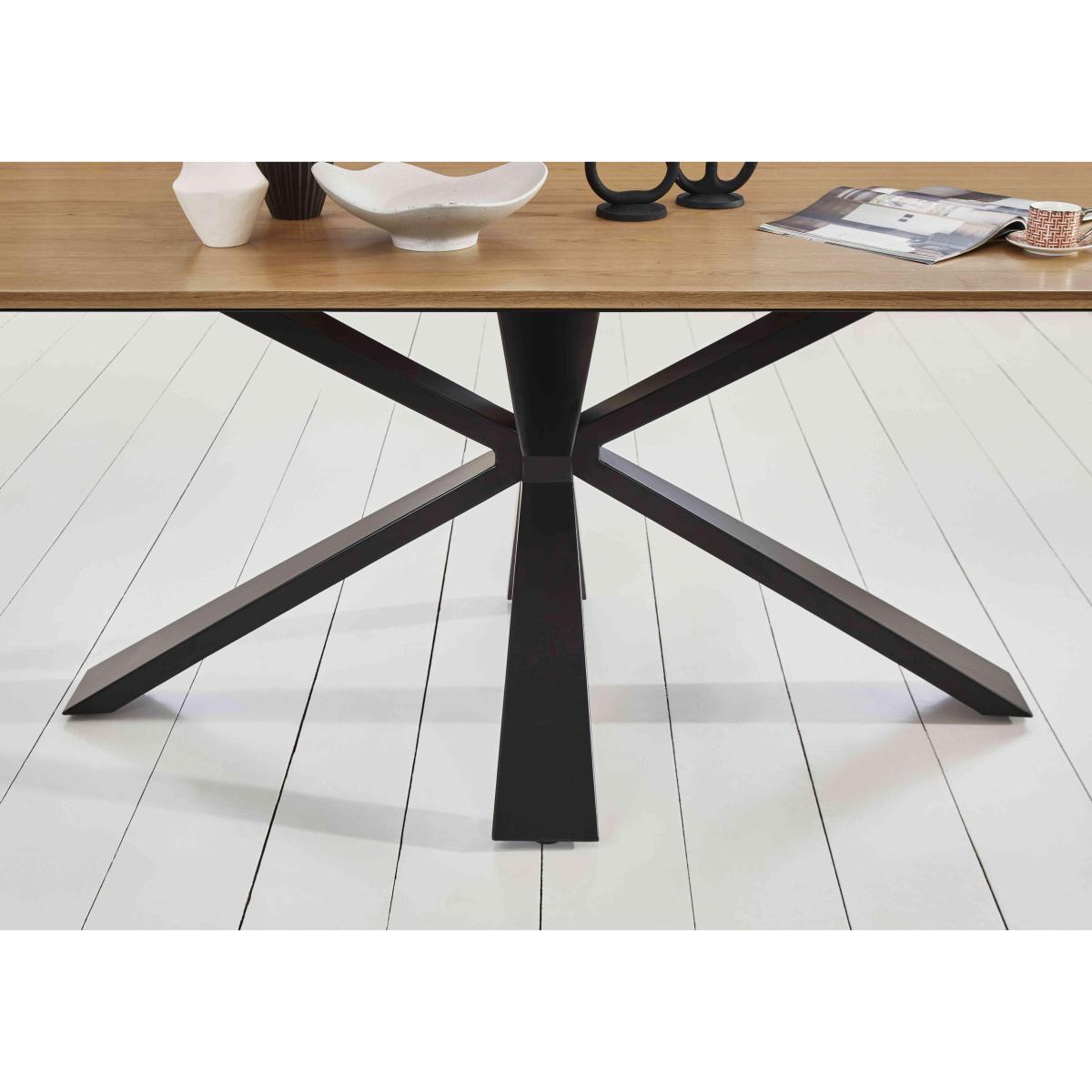 Hanoi Fixed Table with Metal Base and 6 Faux Leather Dining Chairs – image 4