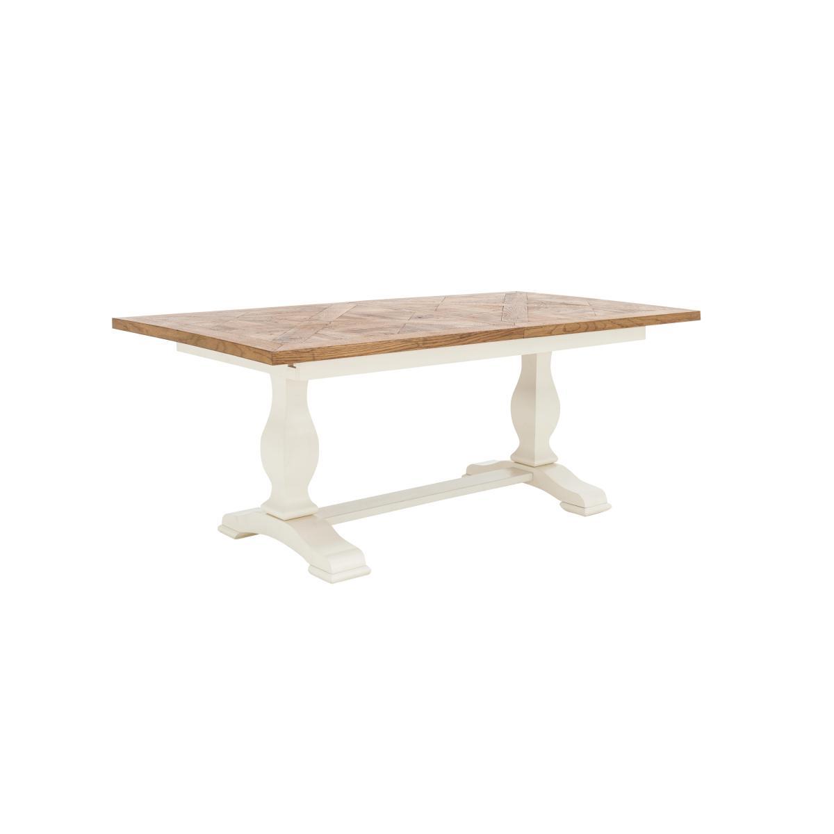 Pattern Extending Parquet Dining Table and 4 Chairs - Brown – image 4