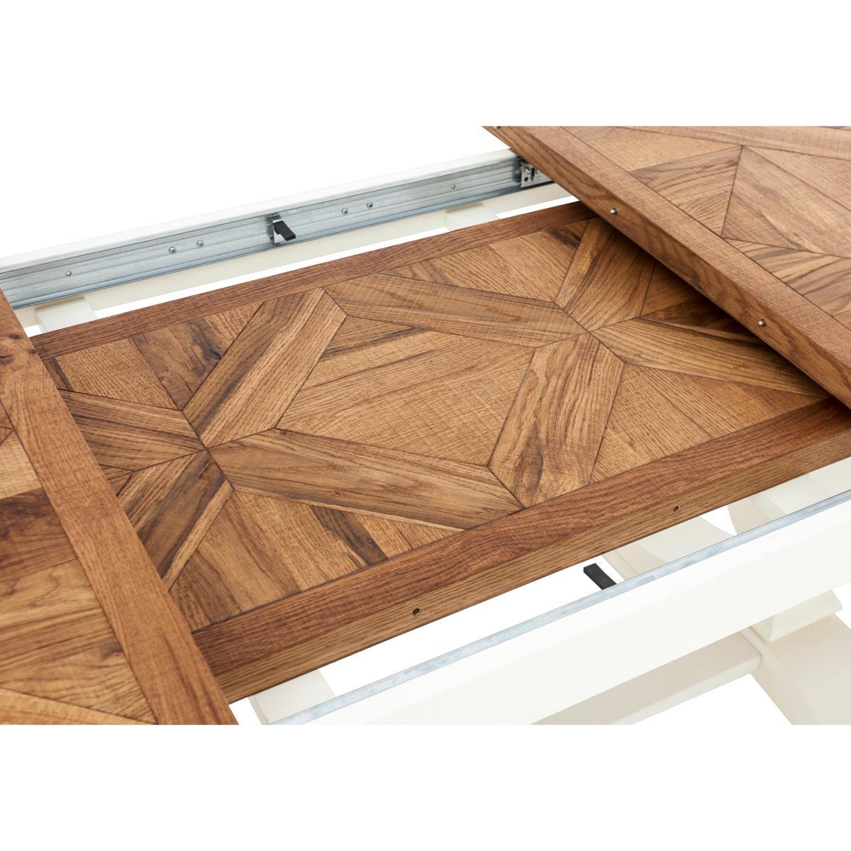 Pattern Extending Parquet Dining Table and 4 Chairs - Brown – image 7