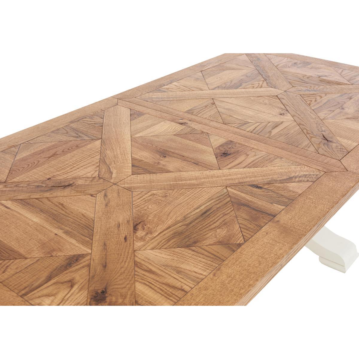 Pattern Extending Parquet Dining Table and 4 Chairs - Brown – image 8