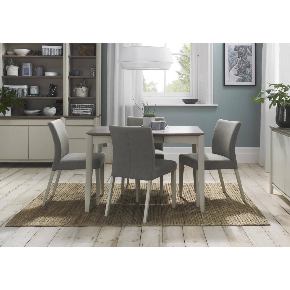 Skye Medium Table and 4 Upholstered Chairs - Grey – image 2