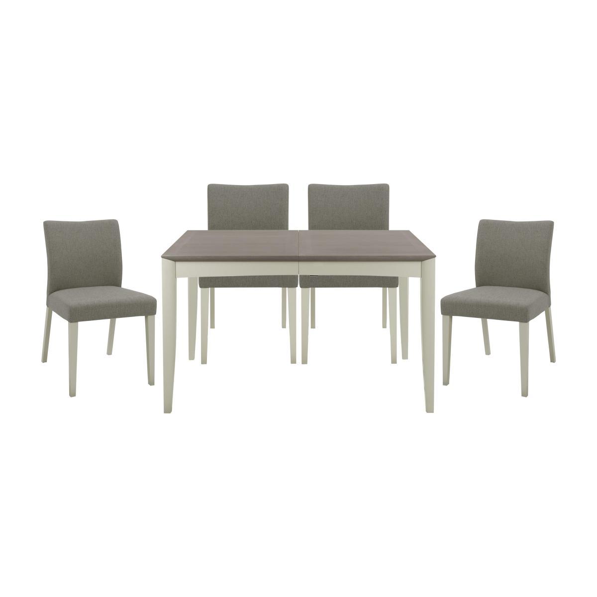 Skye Medium Table and 4 Upholstered Chairs - Grey – image 1