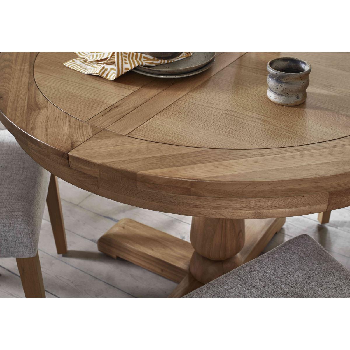 Augusta Round Extending Dining Table and 4 Wooden Ladderback Chairs – image 2