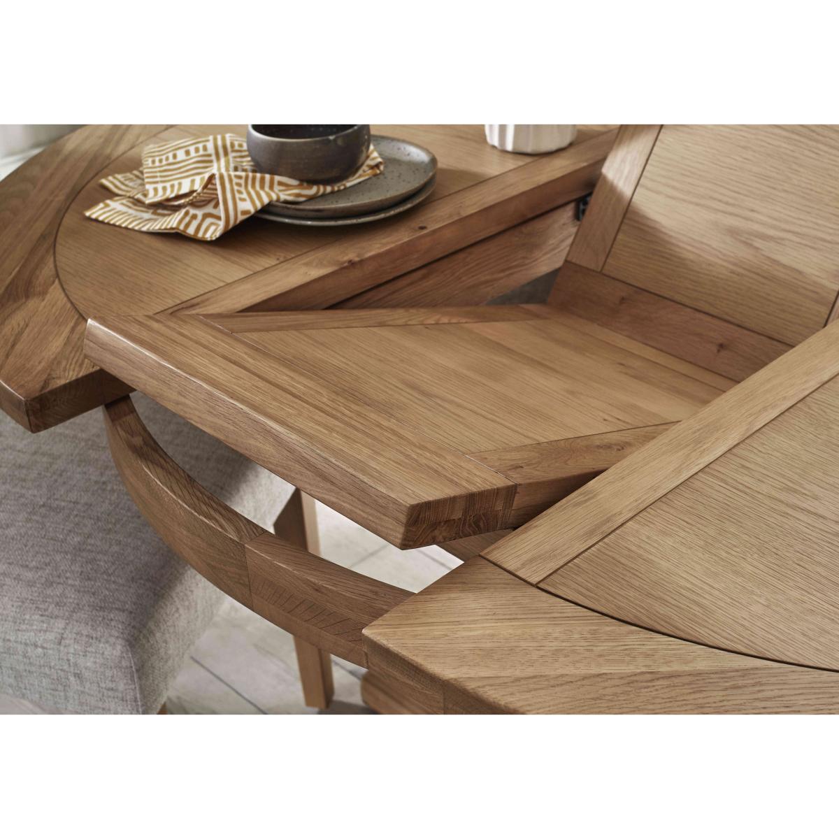 Augusta Round Extending Dining Table and 4 Wooden Ladderback Chairs – image 3