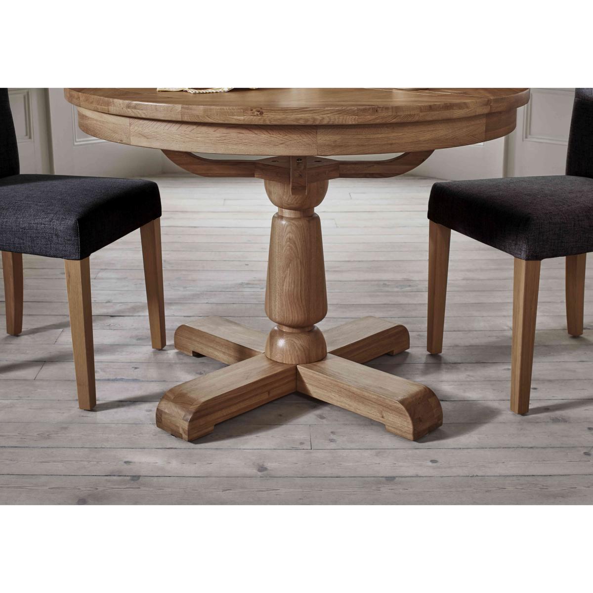 Augusta Round Extending Dining Table and 4 Wooden Ladderback Chairs – image 4