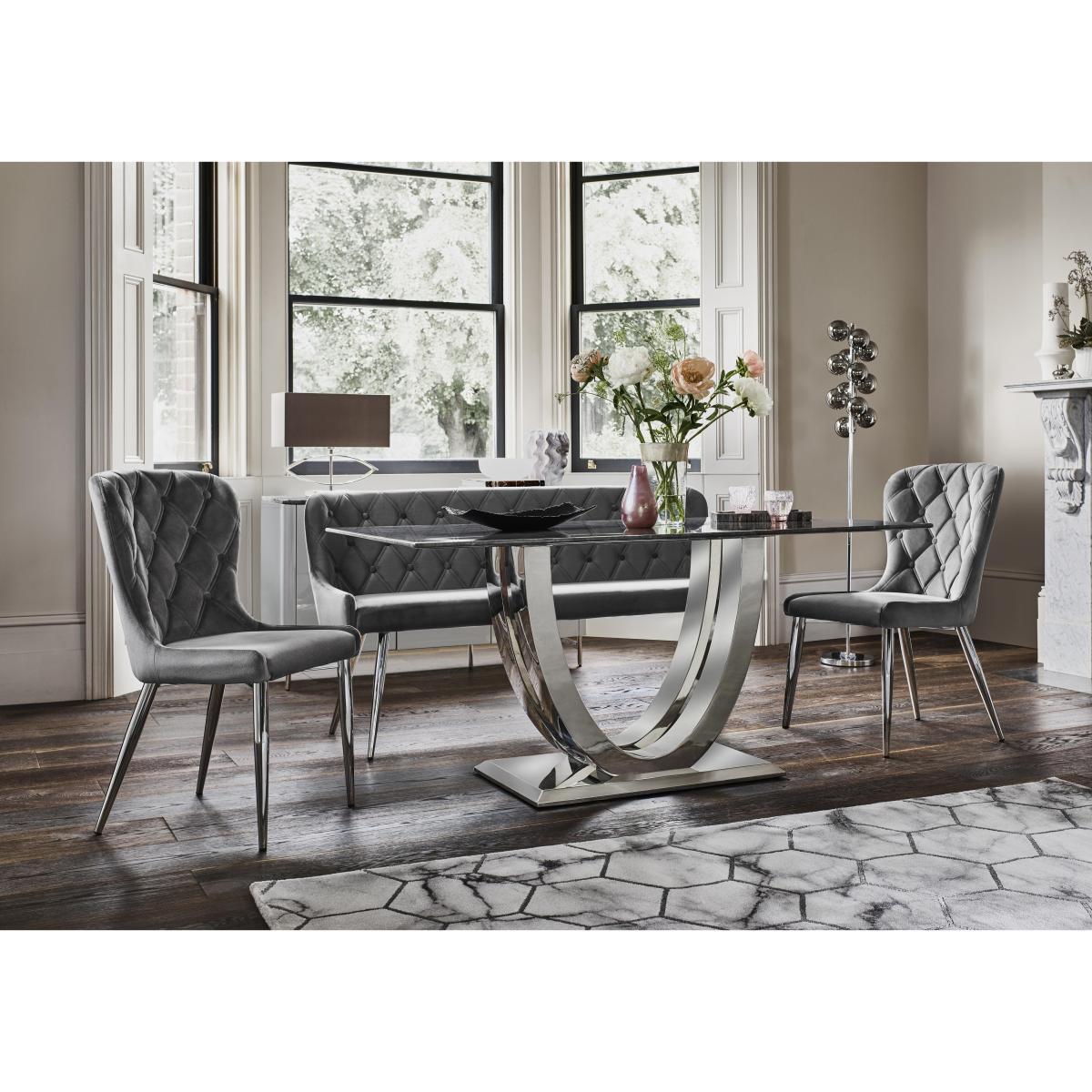 Donnie Dining Table, Bench and 2 Chairs - Grey – image 2