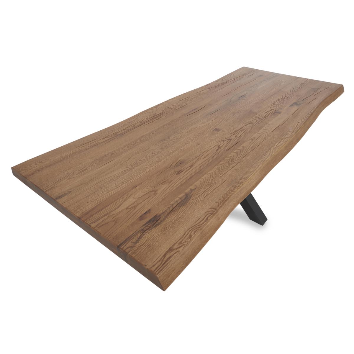 Bodahl - Njord Raw Edge Dining Table with Metal Star Base, Bench and 4 Chairs - 240-cm - Oiled – image 2