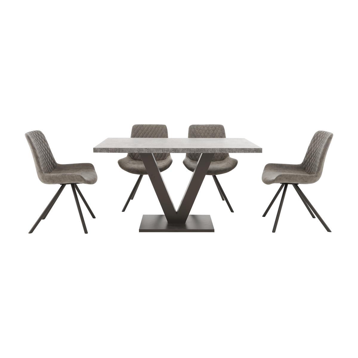 Rocket Dining Table and 4 Faux Leather Chairs Dining Set – image 1