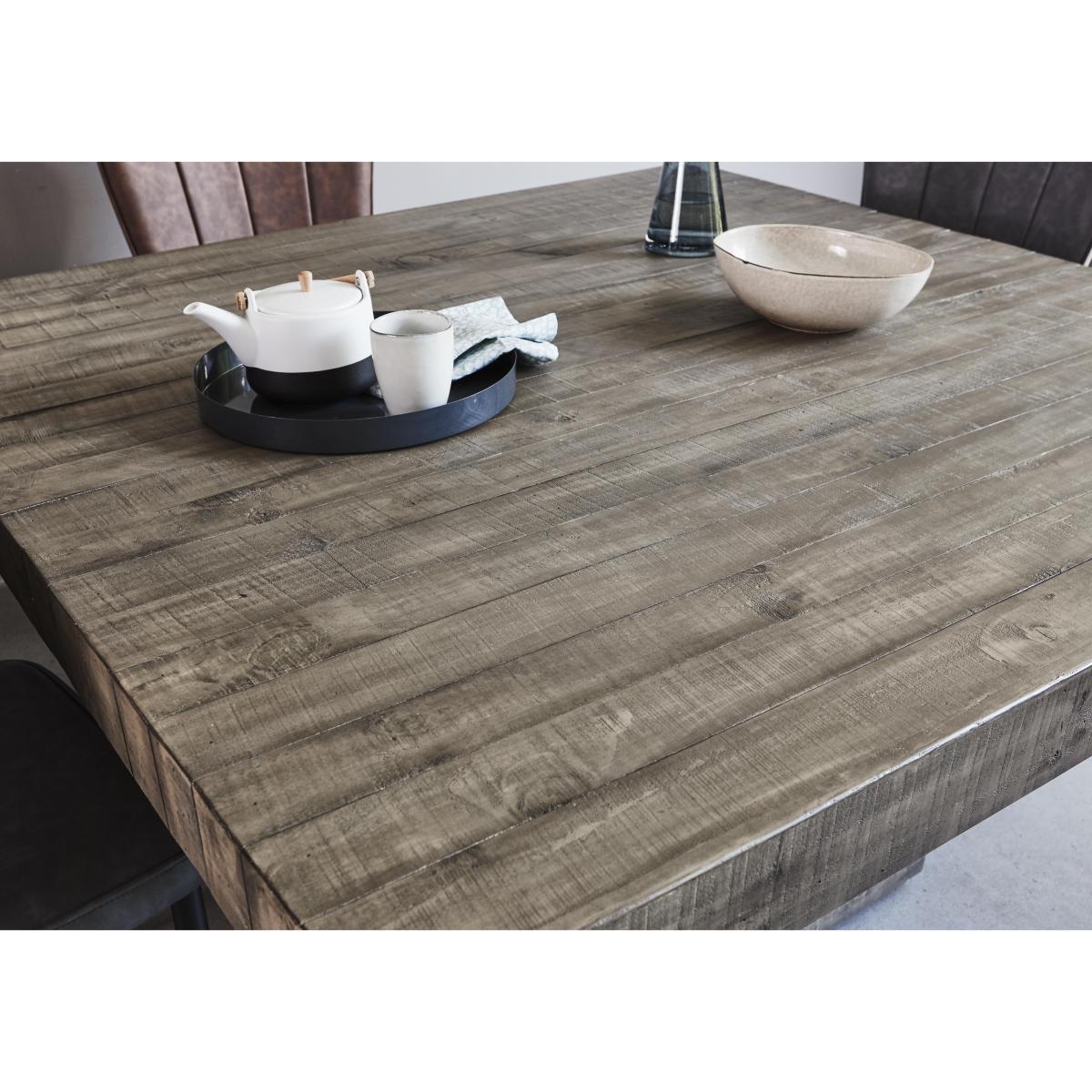 Folsom Square Dining Table, 6 Chairs and Dining Bench Set - Grey – image 4