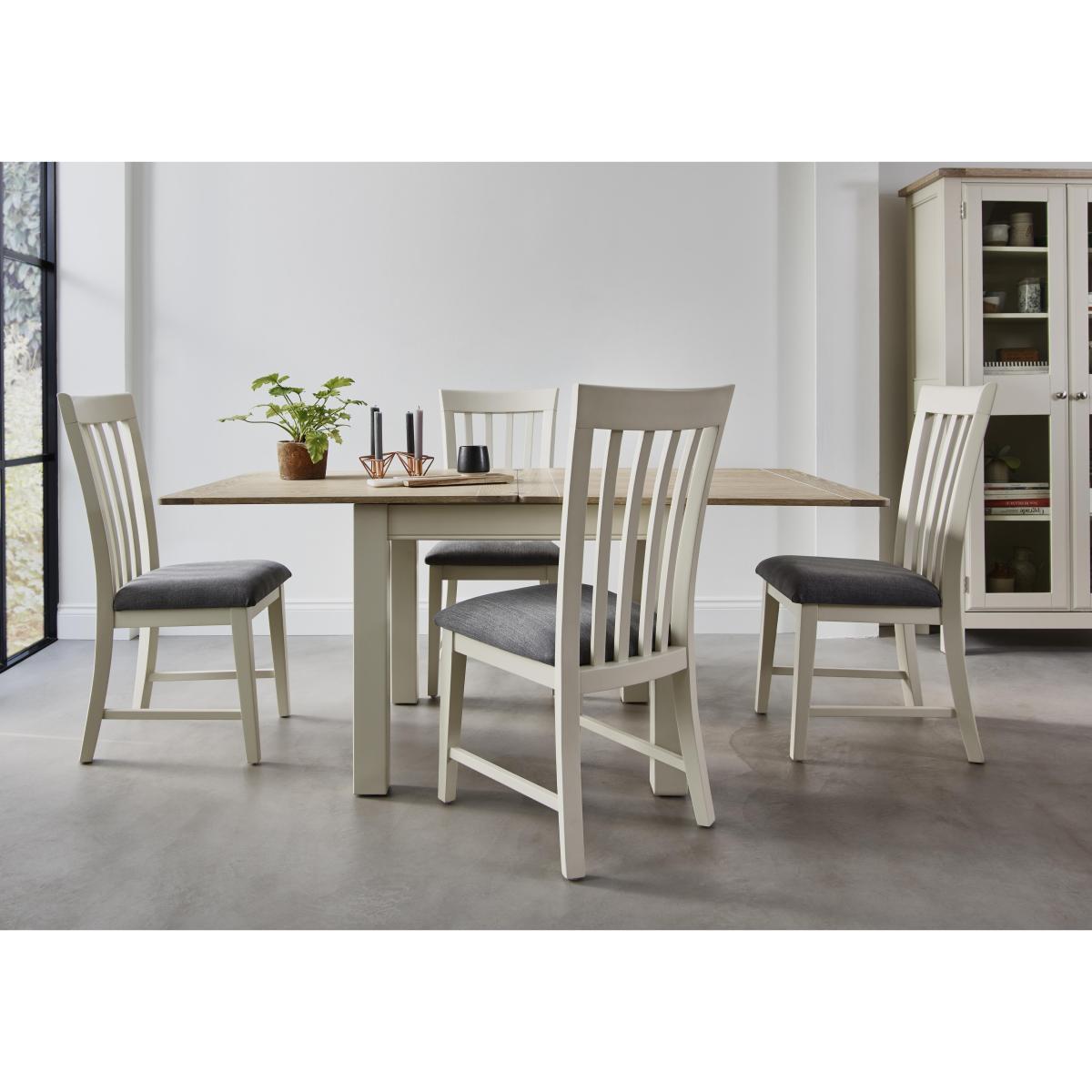 Furnitureland - Angeles Flip Top Extending Dining Table and 4 Wooden Dining Chairs – image 2