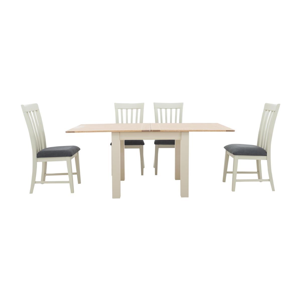 Furnitureland - Angeles Flip Top Extending Dining Table and 4 Wooden Dining Chairs – image 1