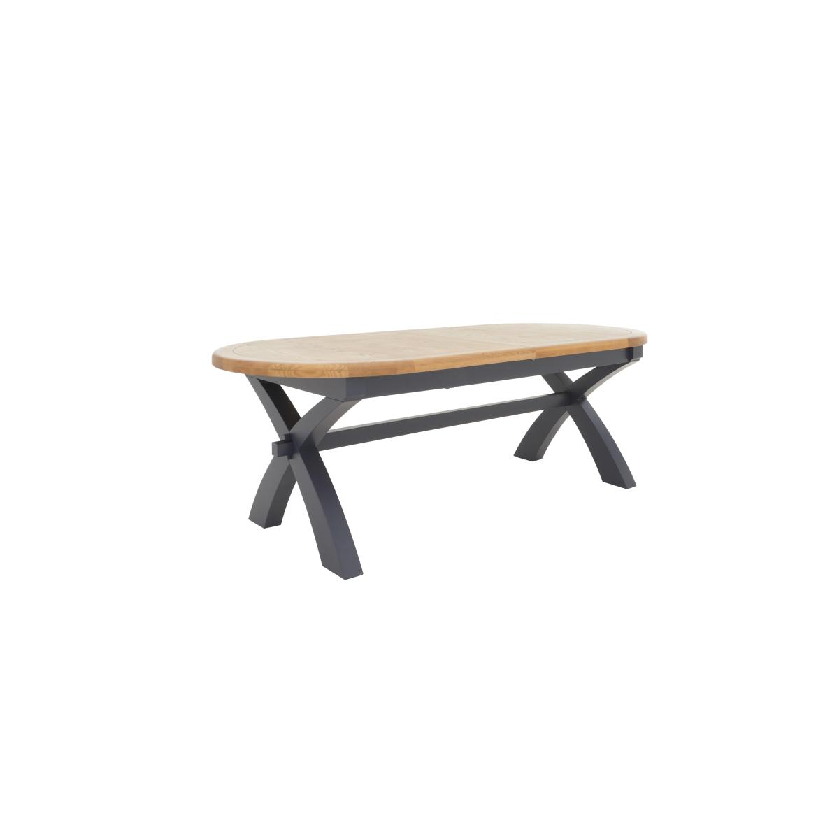 Hewitt Oval Extending Dining Table and 4 Slatted Dining Chairs – image 4