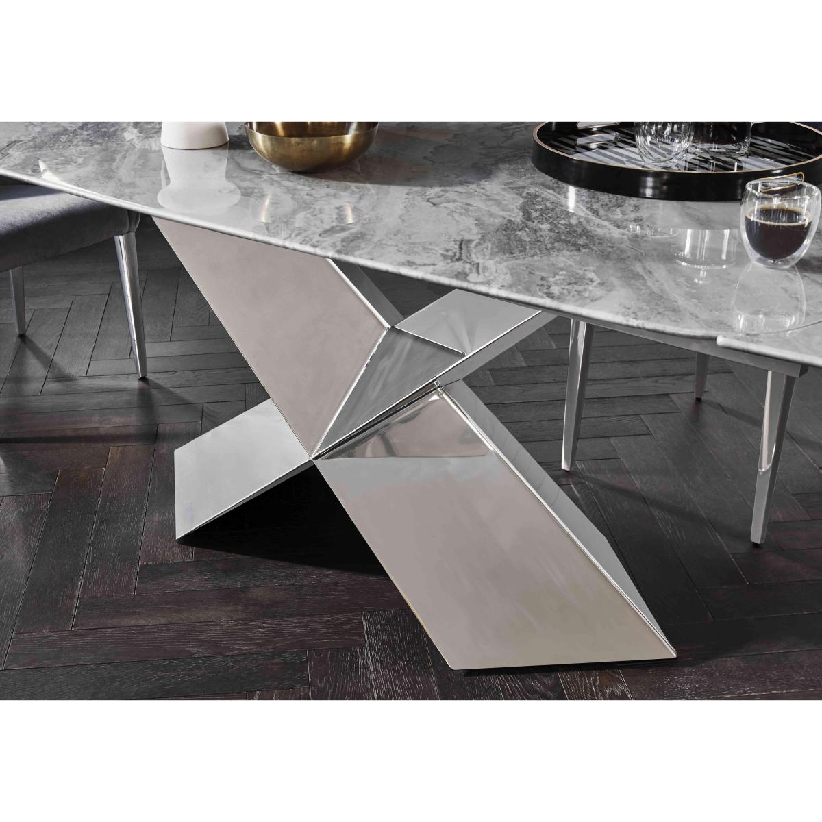 Gabana Extending Dining Table with 6 Velvet Chairs - 210-cm - Charcoal – image 4