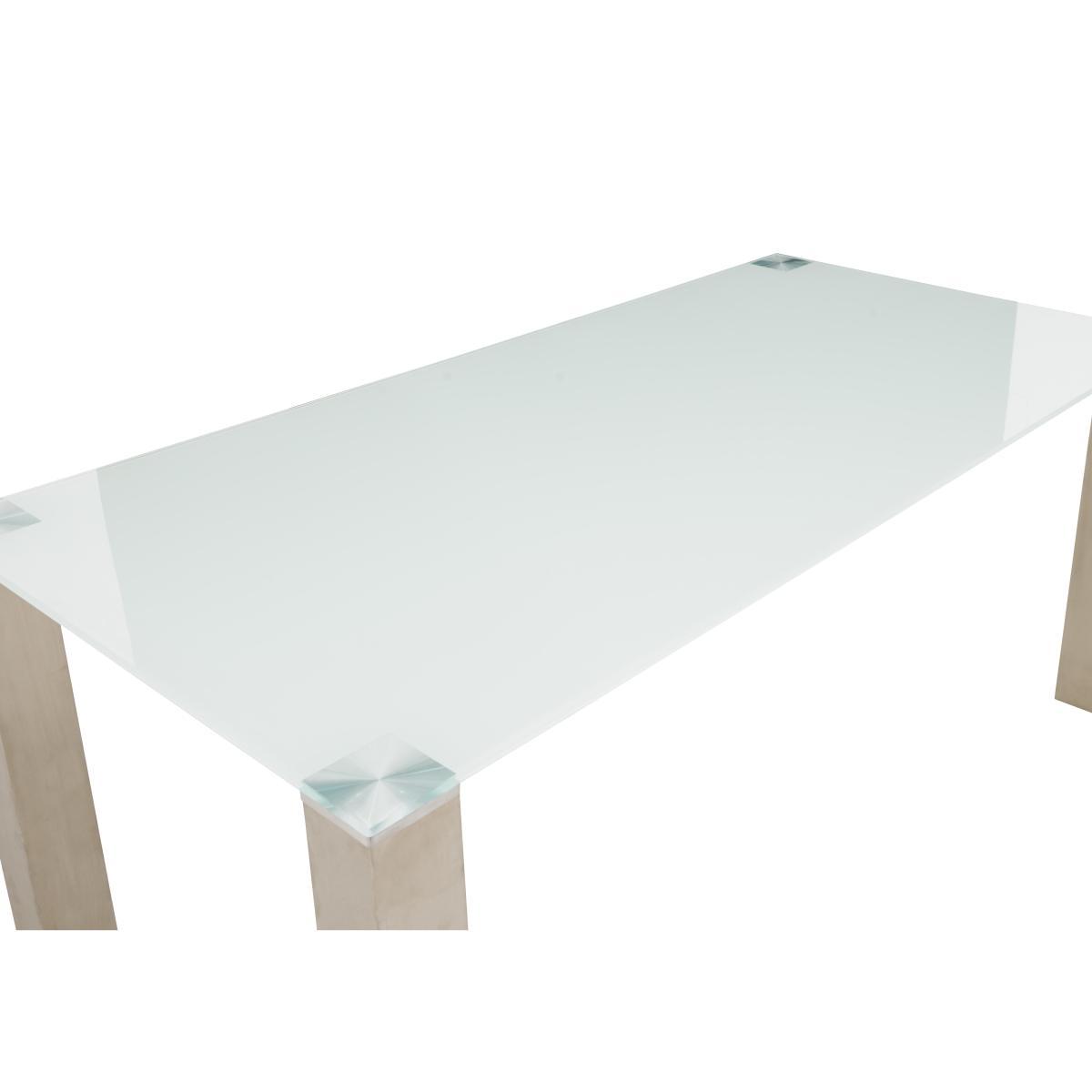 Ideas 160cm Dining Table with White Tabletop and 4 Dining Chairs with Square-Edged Cantilever Bases with Curved Bar – image 5