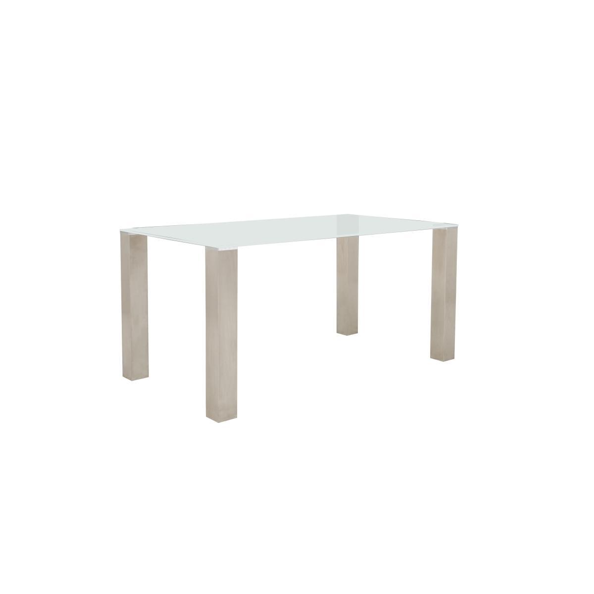 Ideas 160cm Dining Table with White Tabletop and 4 Dining Chairs with Square-Edged Cantilever Bases with Curved Bar – image 7