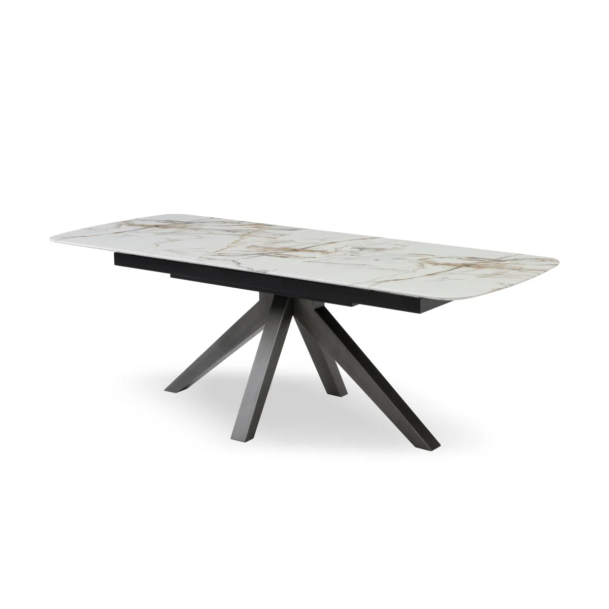 Imperium Pop Up Extending Dining Table and 4 Fabric Swivel Chairs - 140-cm – image 5