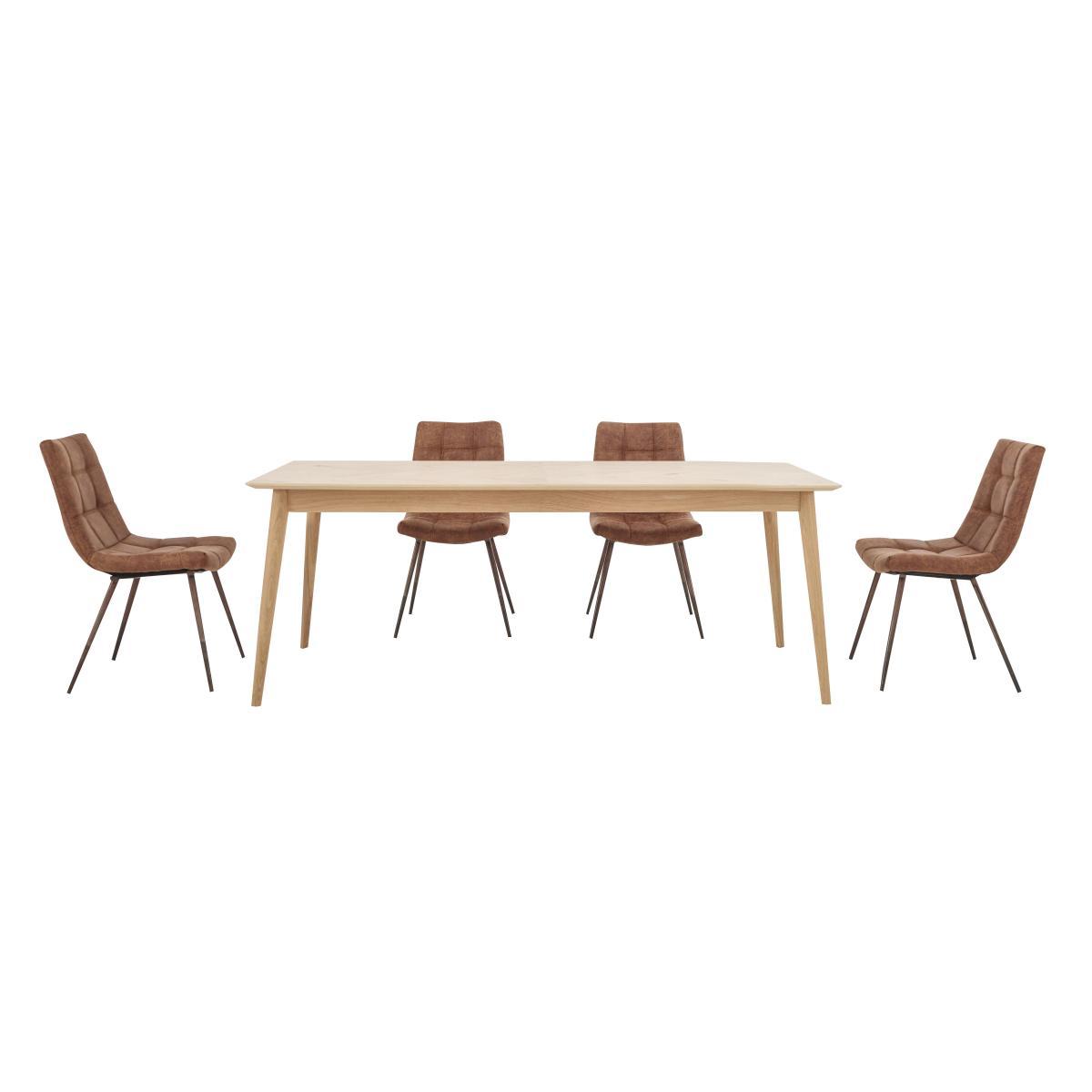 Walker Fixed Dining Table and 4 Chairs - Brown – image 5