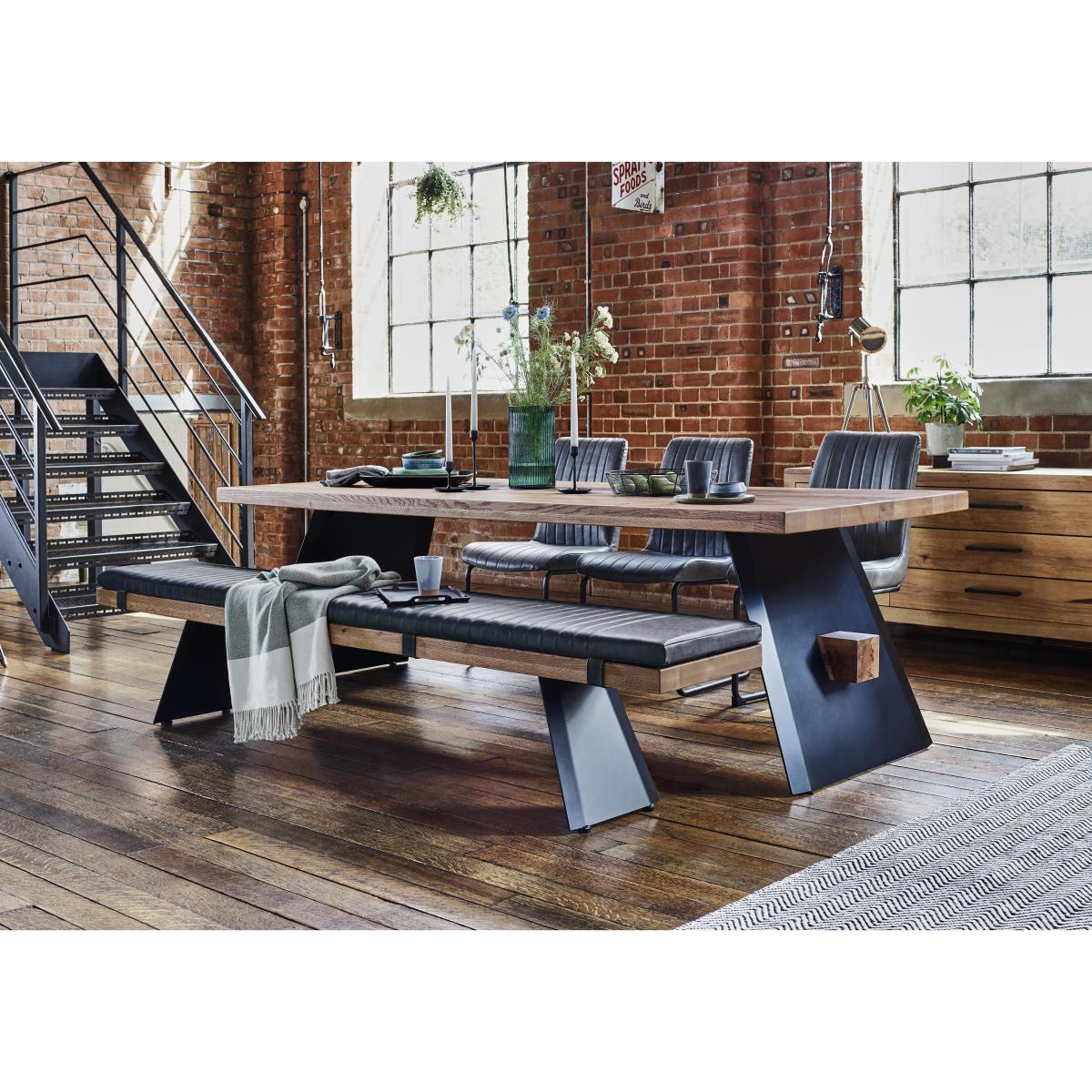 Bodahl - Thanos Dining Table, 3 Grey Chairs and Bench Dining Set - 220-cm – image 2