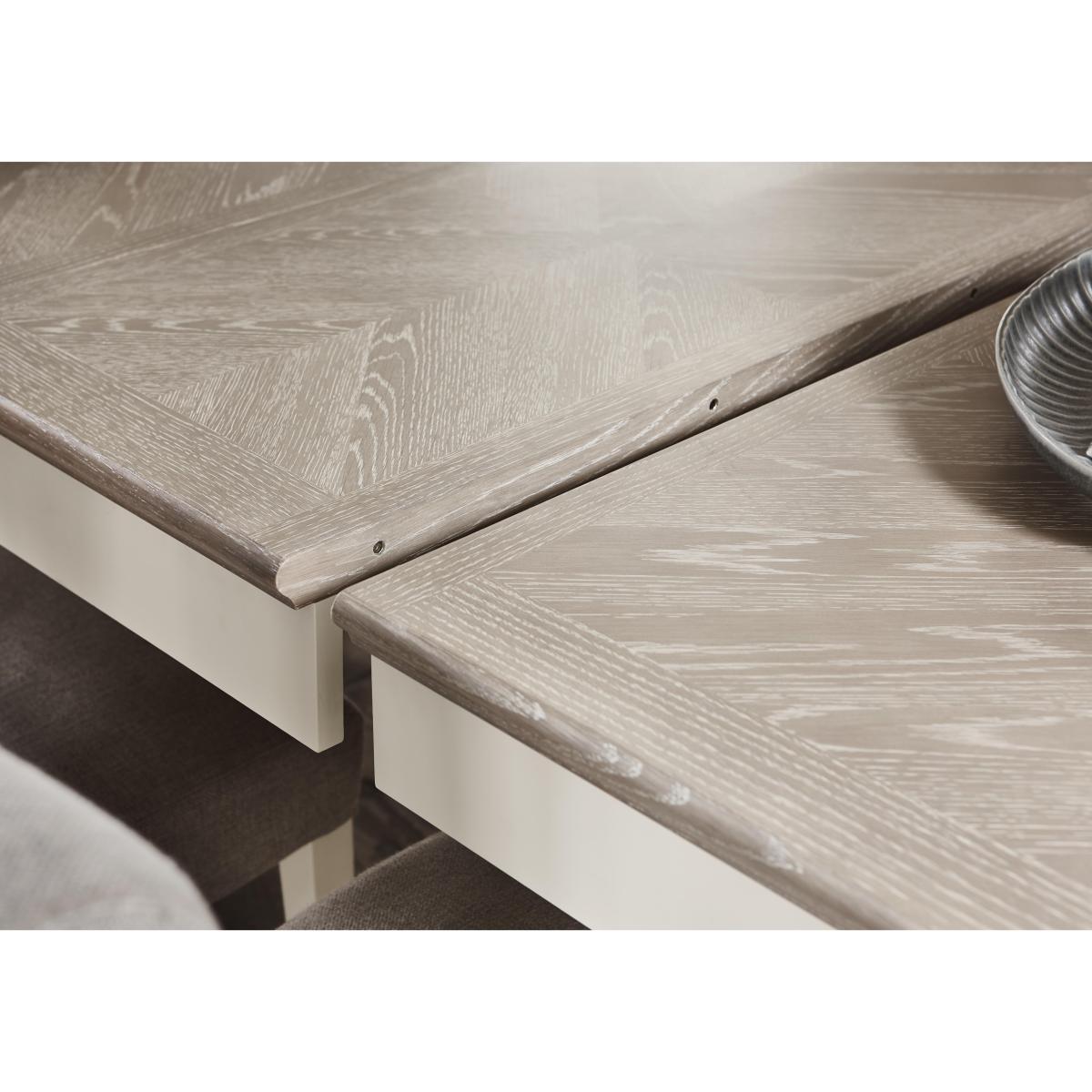 Furnitureland - Annecy Extending Dining Table and 6 Faux Leather Upholstered Roll Back Dining Chairs – image 3