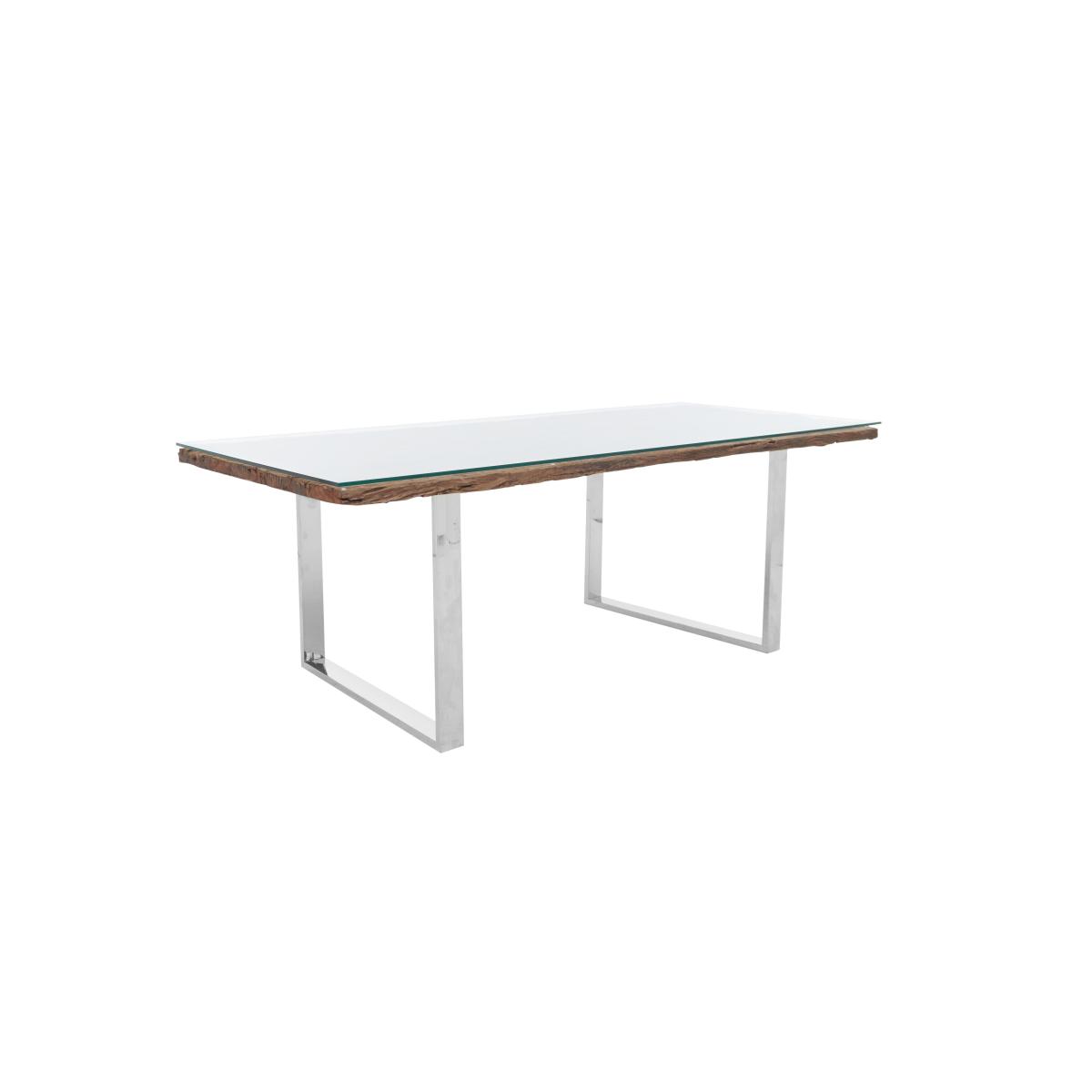 Chennai Dining Table with U-Leg Base and 4 Luxe Chairs - 220-cm - Grey – image 3