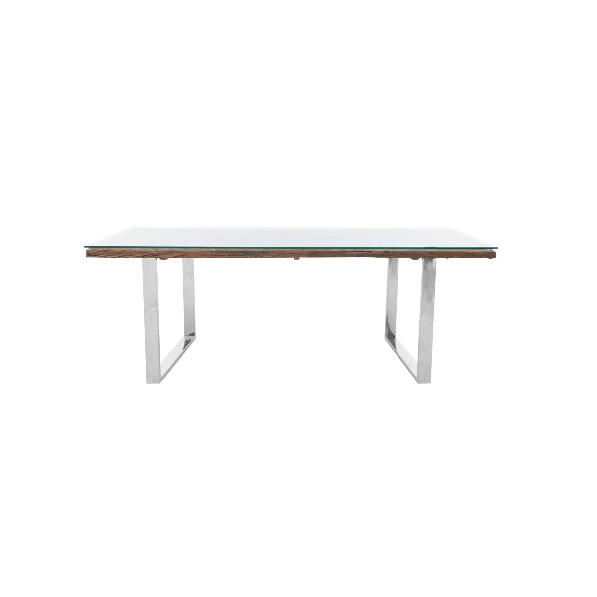 Chennai Dining Table with U-Leg Base and 4 Luxe Chairs - 220-cm - Grey – image 4