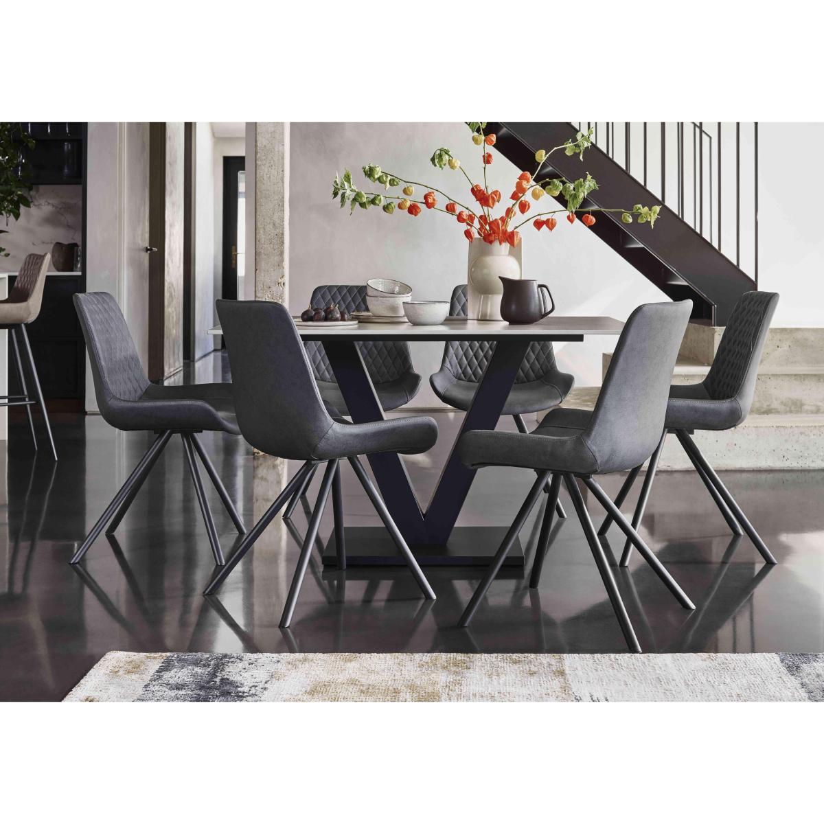 Ion Fixed Dining Table with 6 Chairs - 160-cm - Light Brown – image 2