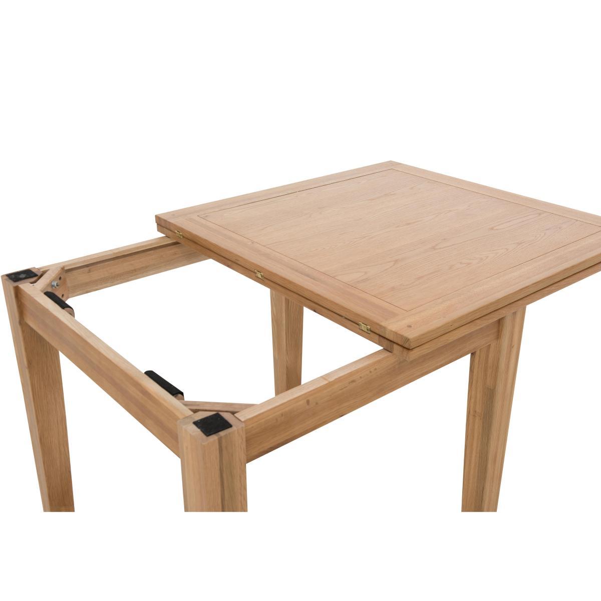 Furnitureland - California Solid Oak Flip Top Extending Table and 4 Button Back Upholstered Chairs – image 4