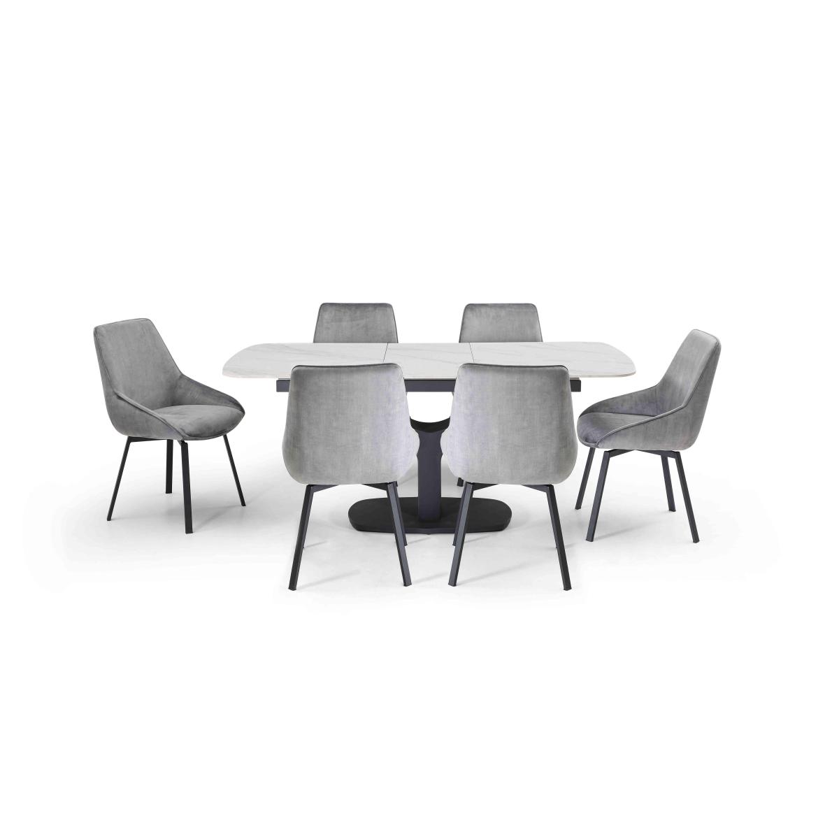 Veja Popup Extending Dining Table with 6 Swivel Chairs – image 5