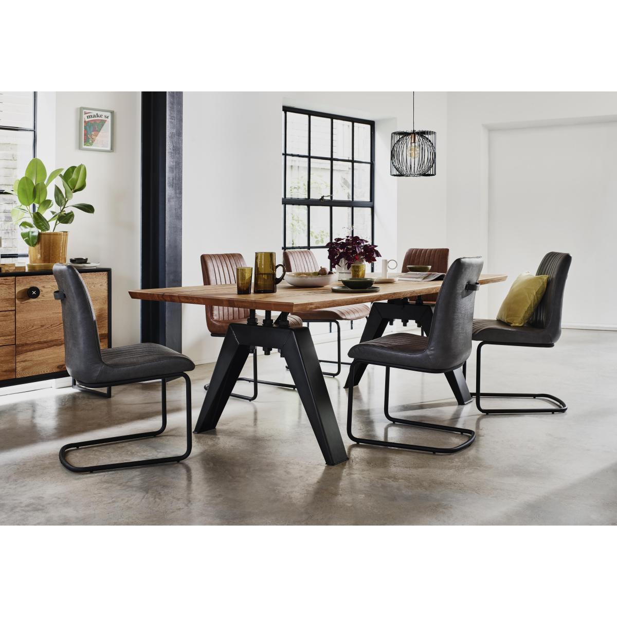Thor Dining Table and 6 Grey Dining Chairs Dining Set – image 2