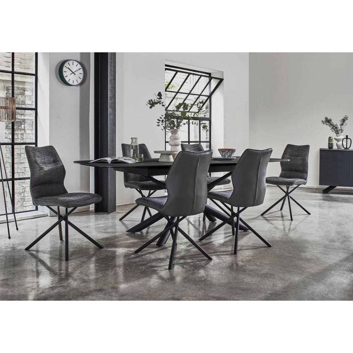 Zeppelin Extending Dining Table and 6 Side Dining Chairs – image 2