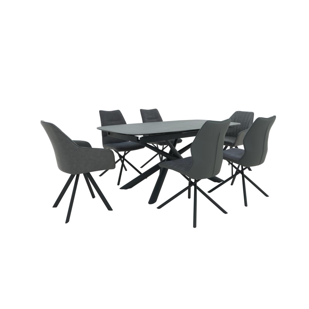 Zeppelin Extending Dining Table and 6 Side Dining Chairs – image 7