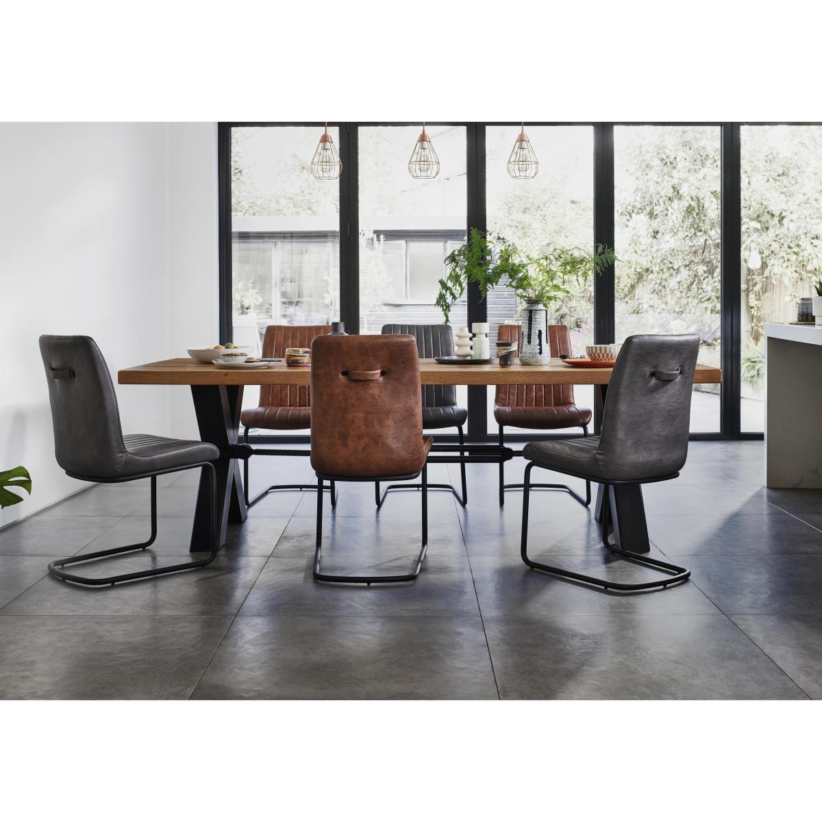 Terra Dining Table and 6 Grey Chairs - Brown – image 2