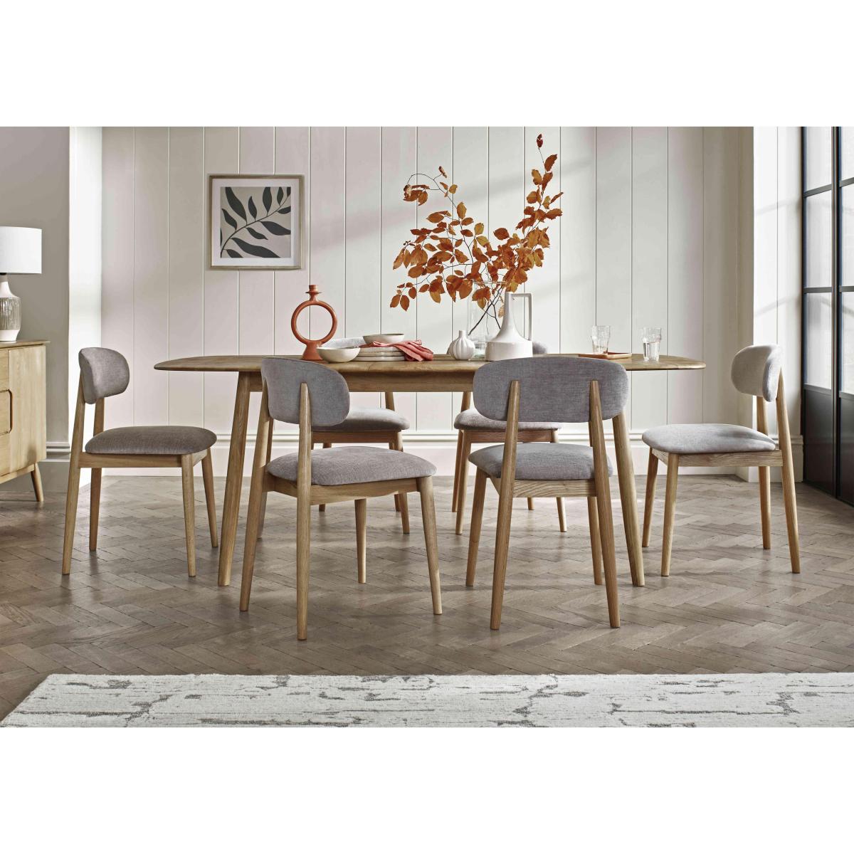 Stockholm Extending Dining Table with 6 Wooden Chairs – image 2