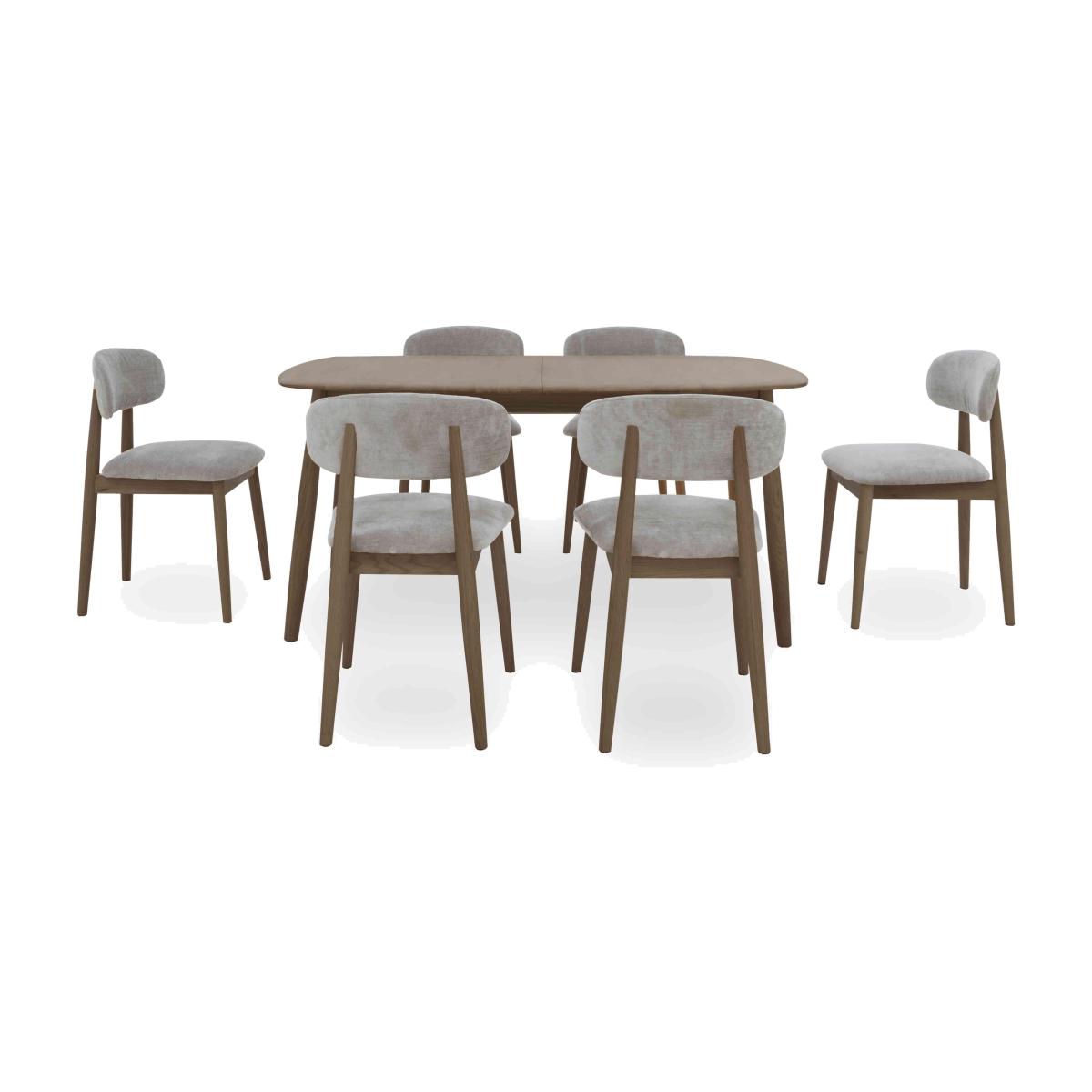 Stockholm Extending Dining Table with 6 Wooden Chairs – image 1