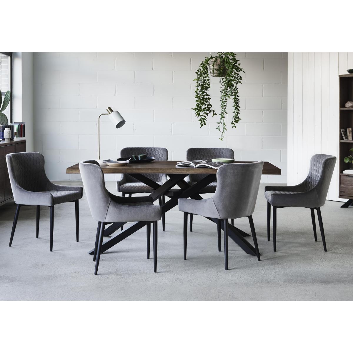 Sapporo Table and 6 Fabric Chairs Dining Set - Grey – image 2