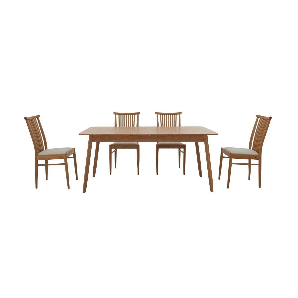 Ercol - Teramo Medium Dining Table and 4 Slatted Chairs - Brown – image 6